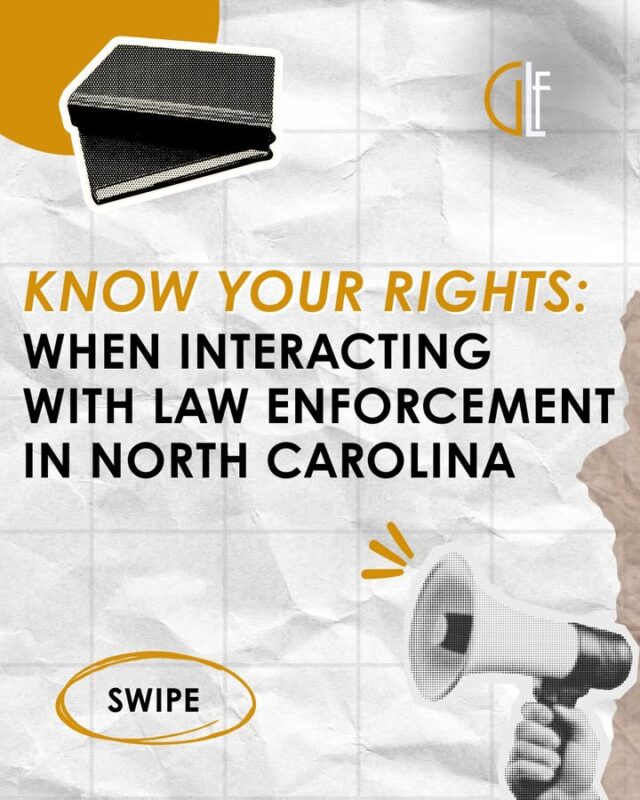 Las interacciones con las fuerzas del orden pueden generar dudas, especialmente cuando no se conocen los derechos básicos que aplican en Carolina del Norte. Esta publicación comparte información general sobre derechos comunes que pueden estar presentes durante estos encuentros.

Para información general o para comunicarse directamente con nuestra oficina:
📍 5244 N. Sharon Amity Rd., Suite A, Charlotte, NC 28215
📞 980-219-8884
📩 jamesg@thegilchristlawfirm.com

The Gilchrist Law Firm | Charlotte, NC
Abogado responsable del contenido: James Gilchrist

Esta información es únicamente con fines informativos y no constituye asesoría legal.

-

Interactions with law enforcement can raise questions, especially when people are unsure about their basic rights in North Carolina. This post provides general information about common rights that may apply during these encounters.

For general information or to contact our office directly:
📍 5244 N. Sharon Amity Rd., Suite A, Charlotte, NC 28215
📞 980-219-8884
📩 jamesg@thegilchristlawfirm.com

The Gilchrist Law Firm | Charlotte, NC
Attorney Responsible for Content: James Gilchrist

This is for informational purposes only and not legal advice.